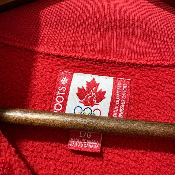 Vintage Roots Canada 2004 Men's Red Sweater 1/4 zip Athens Olympics - Picture 4 of 5
